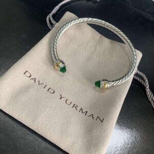 David Yurman Gold Accent Cable Cuff with Luminous Pearls & Sparkle